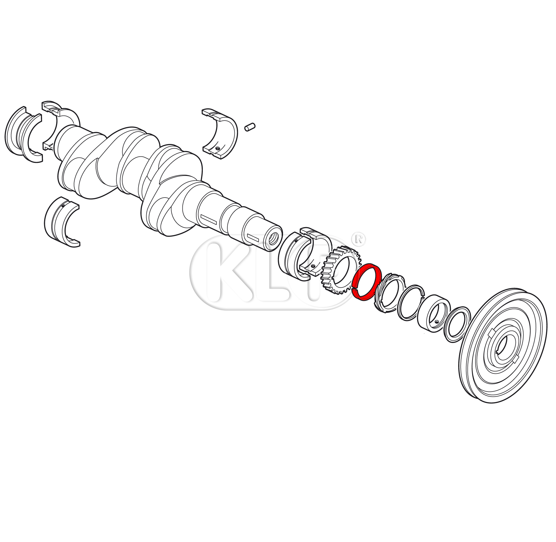 Spacer Crankshaft Gears, 18-22kW