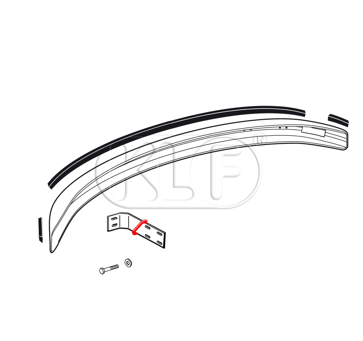 Bumper Bracket Seal, front and rear, not 1302/1303 front, year 8/74 on