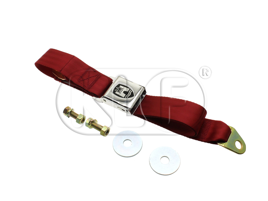 Seat Belt, red, 2-point mounting, chrome buckle
