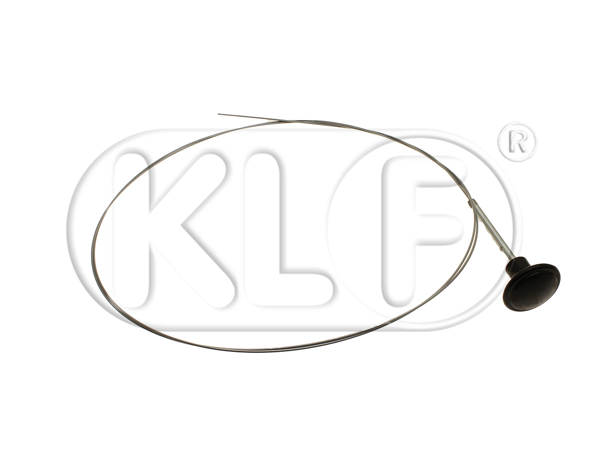 Front Hood Release Cable, black knob, year 49 - 07/68 