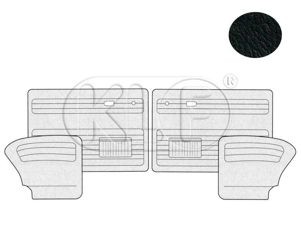 Door Panels, sedan, year 8/64-7/66, black Door Panels, sedan, year 8/64-7/66, black