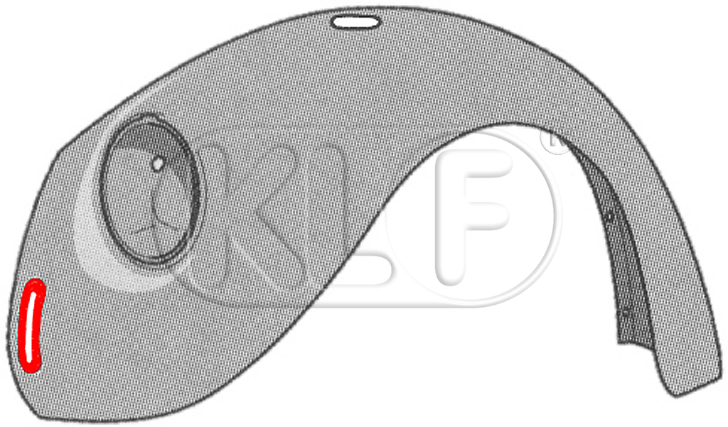Bumper Bracket Seal, front, 1302/1303 only, front, year 8/70-7/73