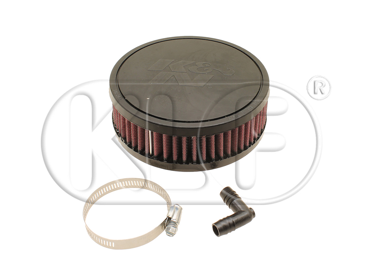 Air Filter, round, K&N for stock carburator, 52mm linkup diameter NLA
