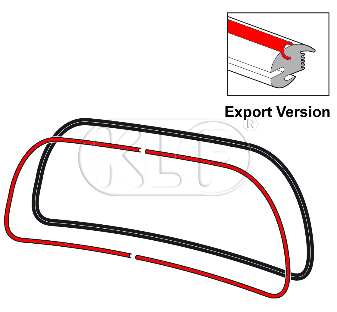 Aluminum Trim for Windshield, year 08/64 - 07/71 Aluminum Trim for Windshield, year 08/64 - 07/71