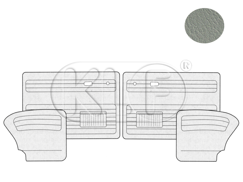 Door Panels, sedan, year 8/64-7/66, grey Door Panels, sedan, year 8/64-7/66, grey