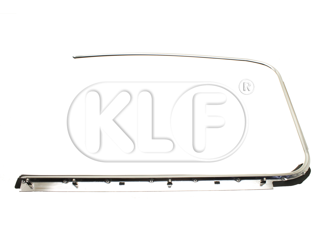 Door Window Scraper outer left with chrome molding, Top Quality, year 10/52 - 07/64