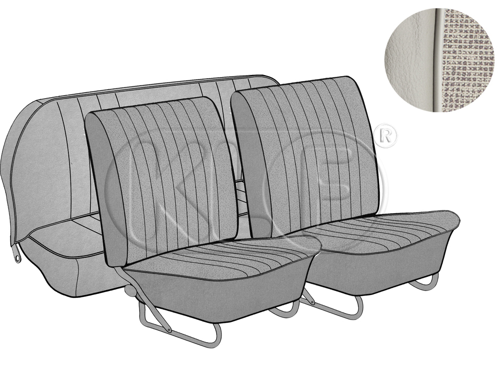 Seat Covers, front and rear, smooth leatherette, mesh / off white 08/64 - 11/66