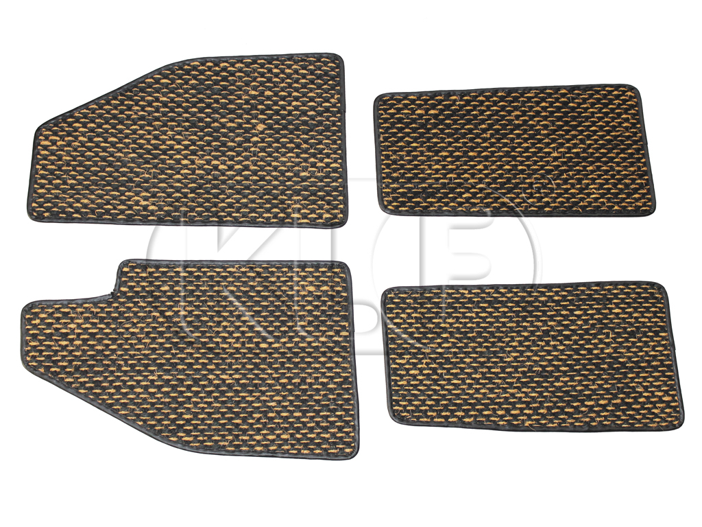 Coco Mats, set of 4, year 8/57-7/59 yellow/black Coco Mats, set of 4, year 8/57-7/59 yellow/black