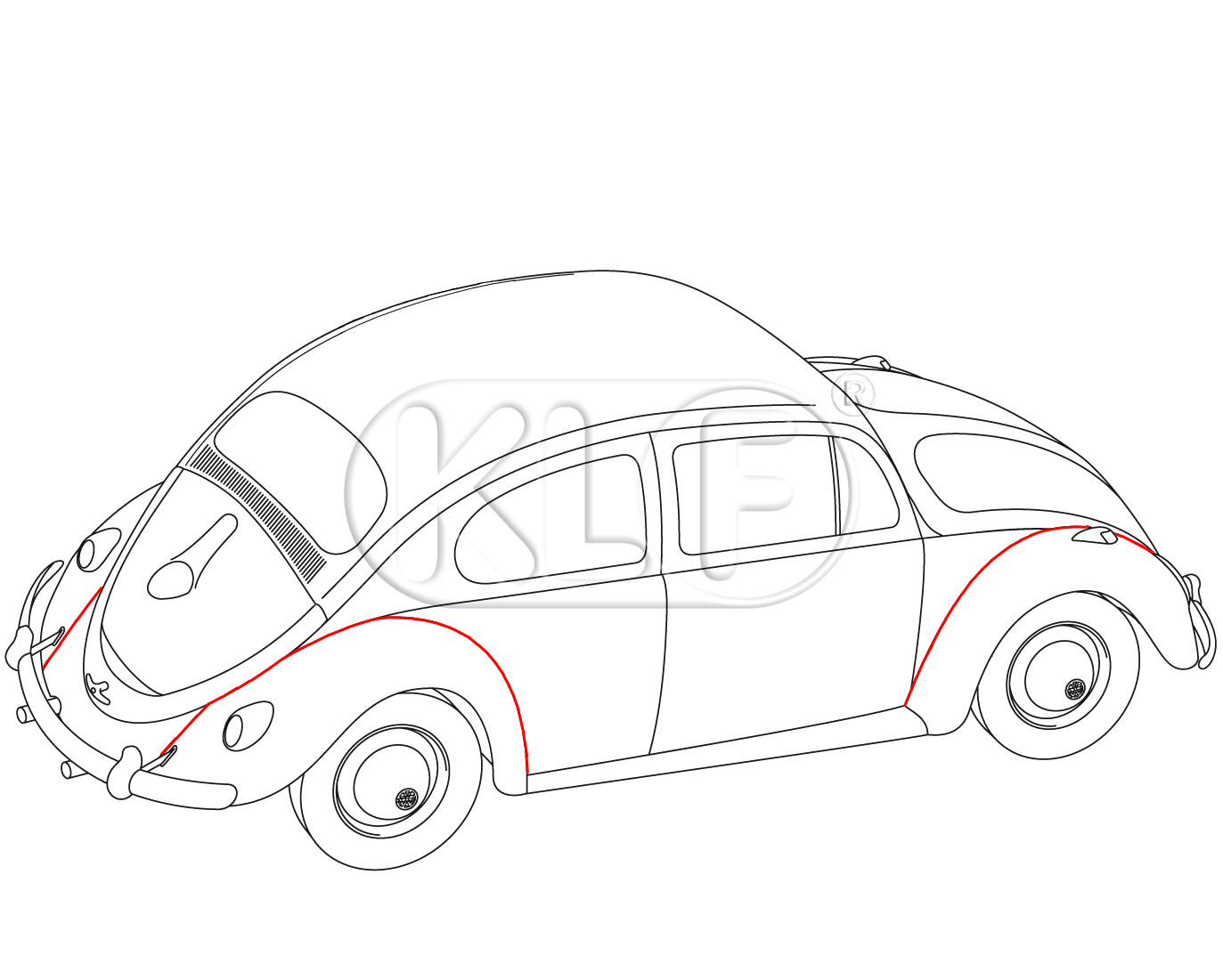 Fender Beading, turquoise, set for one car, not 1302/1303 