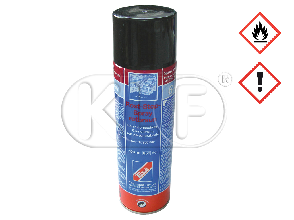 Rost-Stop-Spray, rotbraun, Korrosionsschutz Grundierung auf Alkydharzbasis, 500ml Sprühdose