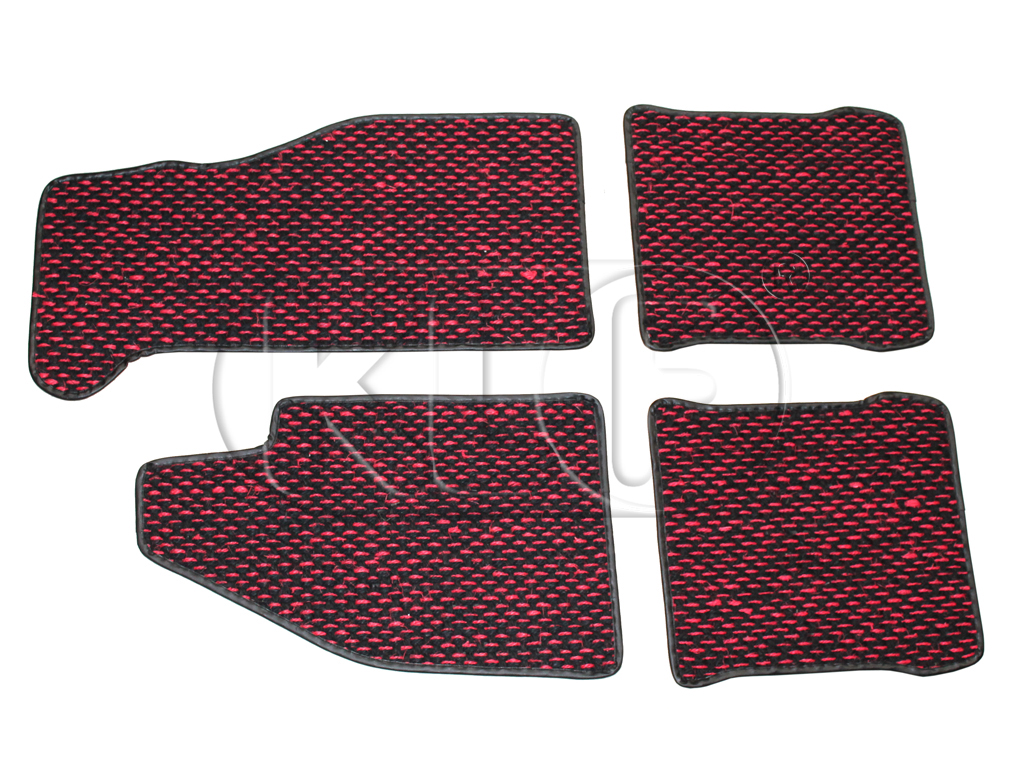 Coco Mats, set of 4, year 8/72 on red/black Coco Mats, set of 4, year 8/72 on red/black