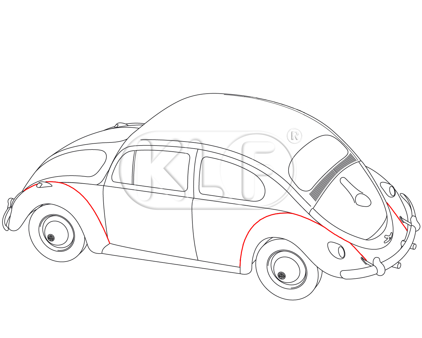Fender Beading, turquoise, set for one car, not 1302/1303 