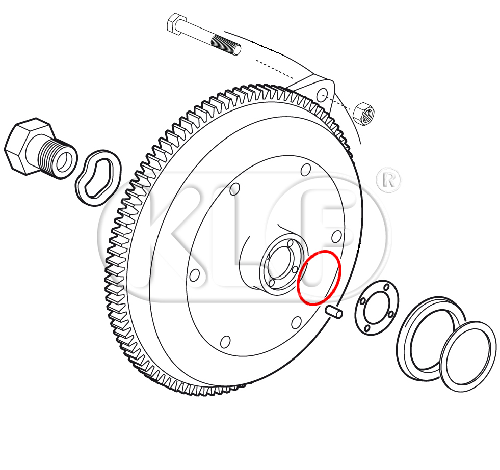 Flywheel O-ring, year 5/66 on