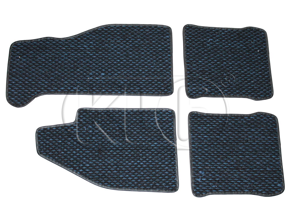 Coco Mats, set of 4, year 8/72 on blue/black Coco Mats, set of 4, year 8/72 on blue/black