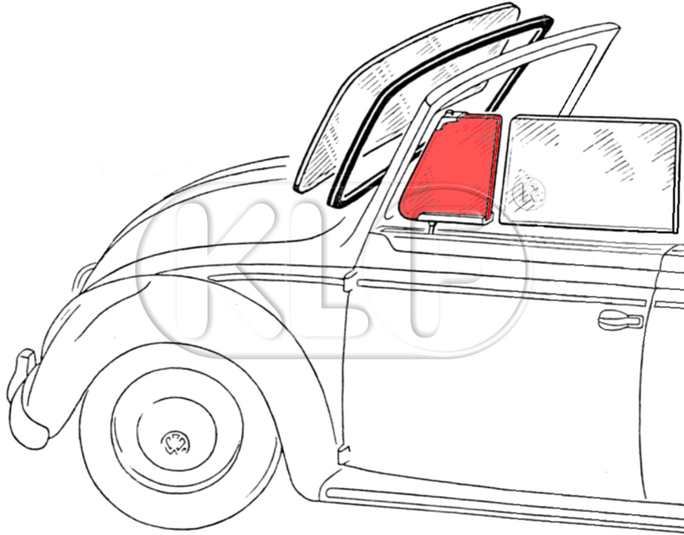 Ausstellfenster klar, Cabrio, Bj. 08/64 - 07/72 Ausstellfenster klar, Cabrio, Bj. 08/64 - 07/72