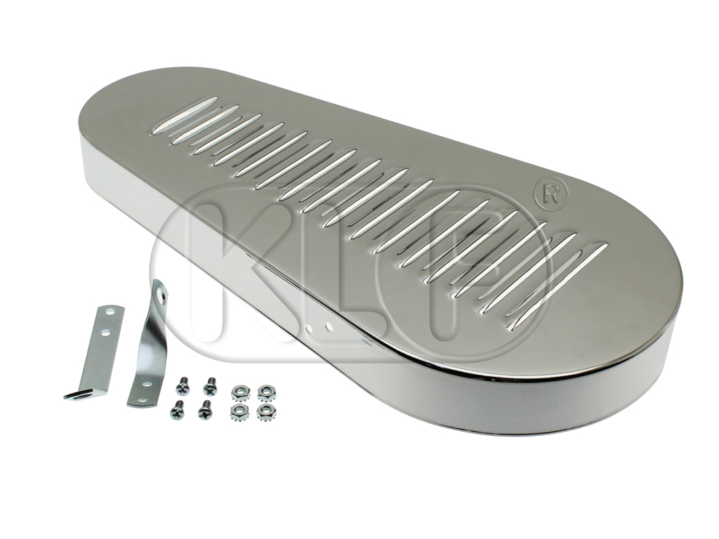 Chrome Pulley Guard, louvered design Chrome Pulley Guard, louvered design
