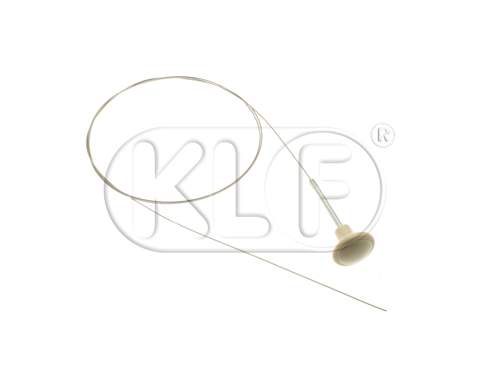 Front Hood Release Cable, white knob, year 49-7/68