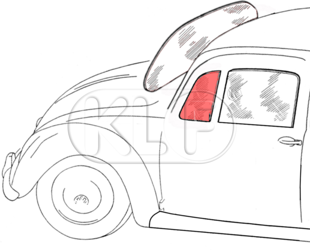 Ausstellfenster klar, Limousine, Bj. 10/52 - 07/64 Ausstellfenster klar, Limousine, Bj. 10/52 - 07/64