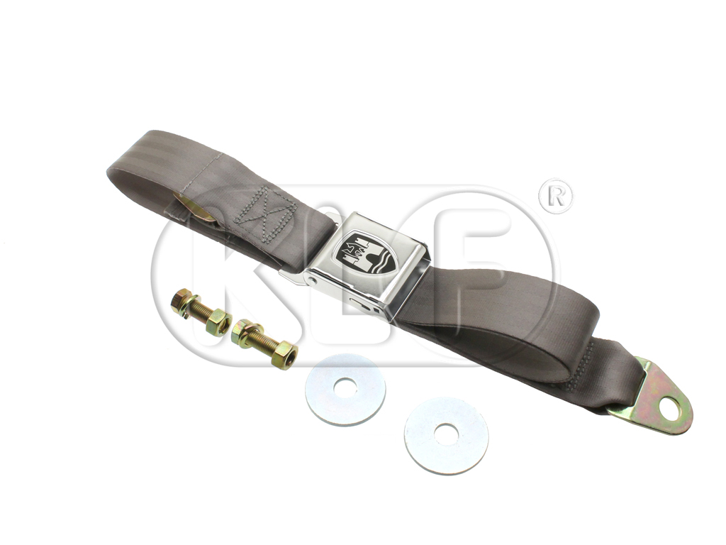 Seat Belt, grey, 2-point mounting, chrome buckle