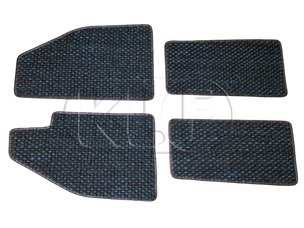 Coco Mats, set of 4, year 8/57-7/59 blue/black Coco Mats, set of 4, year 8/57-7/59 blue/black