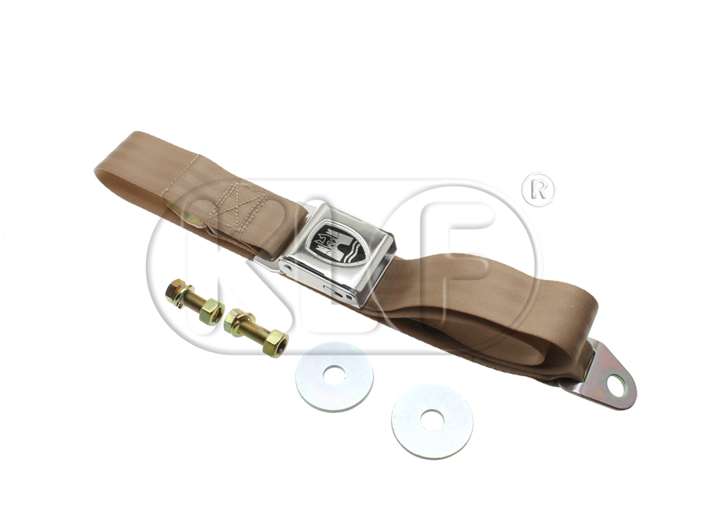 Seat Belt, beige, 2-point mounting, chrome buckle