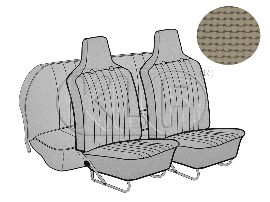 Seat Covers, front+rear, Basket, year 8/6 sedan, beige with integrated headrest