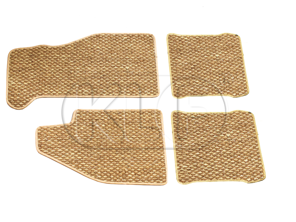Coco Mats, set of 4, year 8/72 on beige Coco Mats, set of 4, year 8/72 on beige