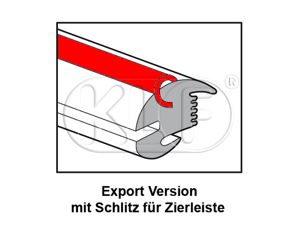 Front Window Seal, export, convertible year 08/72 on Front Window Seal, export, convertible year 08/72 on