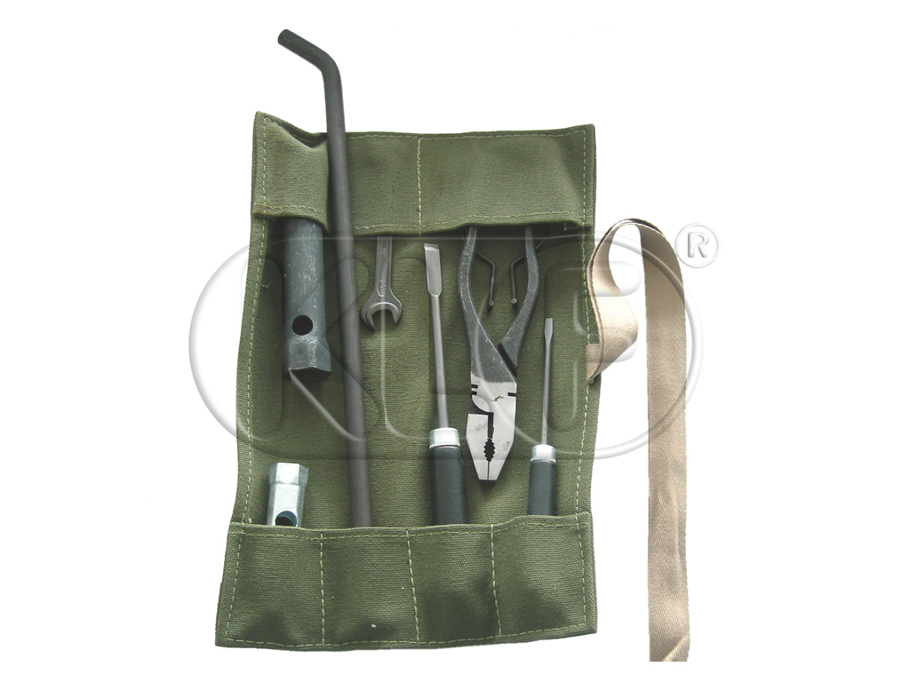 toolkit, green canvas storage bag