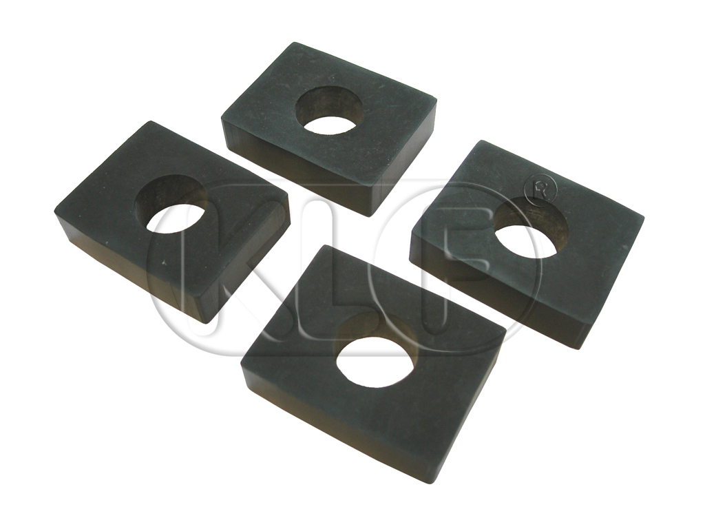 Rubber Mounting Pad, body to chassis rear, 10 mm, set of 4