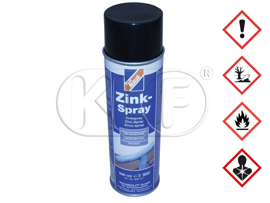 Zink Spray, z.B. für Karosserie, Auspuff und Wärmetauscher, 500ml Sprühdose