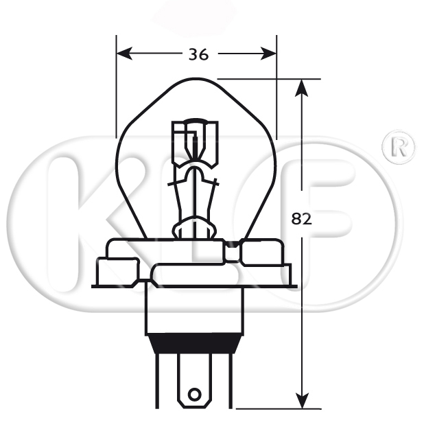 Bulb, 6 volt 40/45 W Bulb, 6 volt 40/45 W