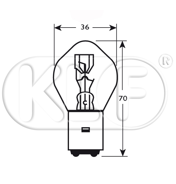 Bulb, 6 volt 35/35 W Bulb, 6 volt 35/35 W