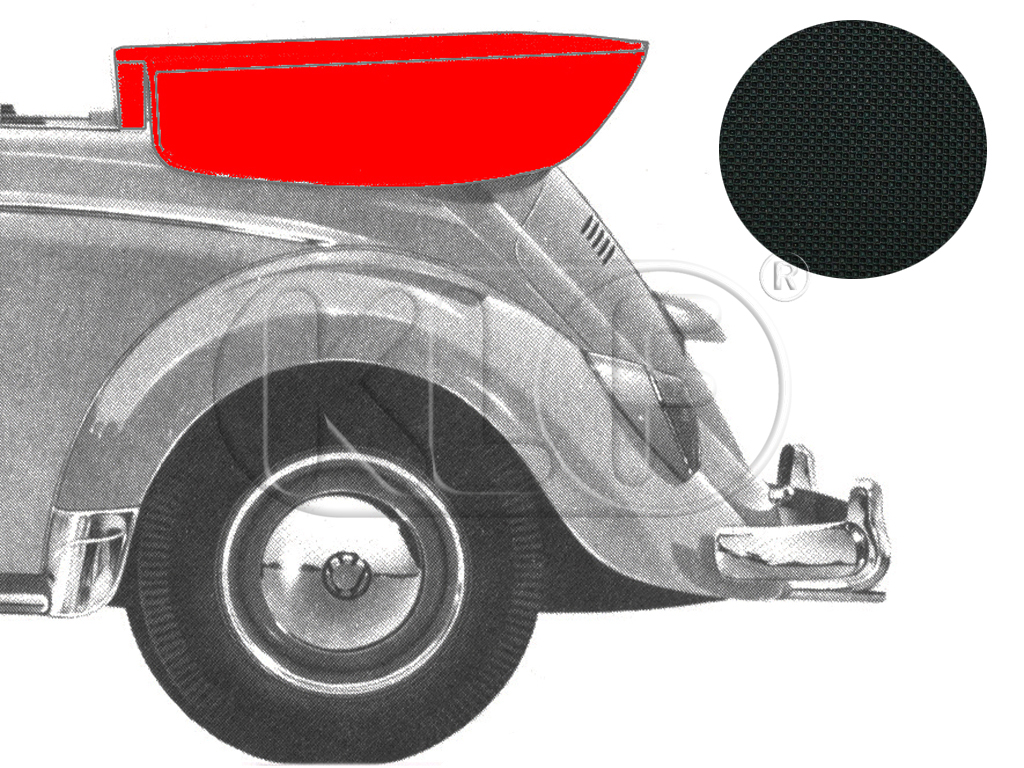 Persenning, Stoff, schwarz mit weißer Biese, Bj. 70 - 07/71 (ab Fg.Nr.1502483110) Persenning, Stoff, schwarz mit weißer Biese, Bj. 70 - 07/71 (ab Fg.Nr.1502483110)