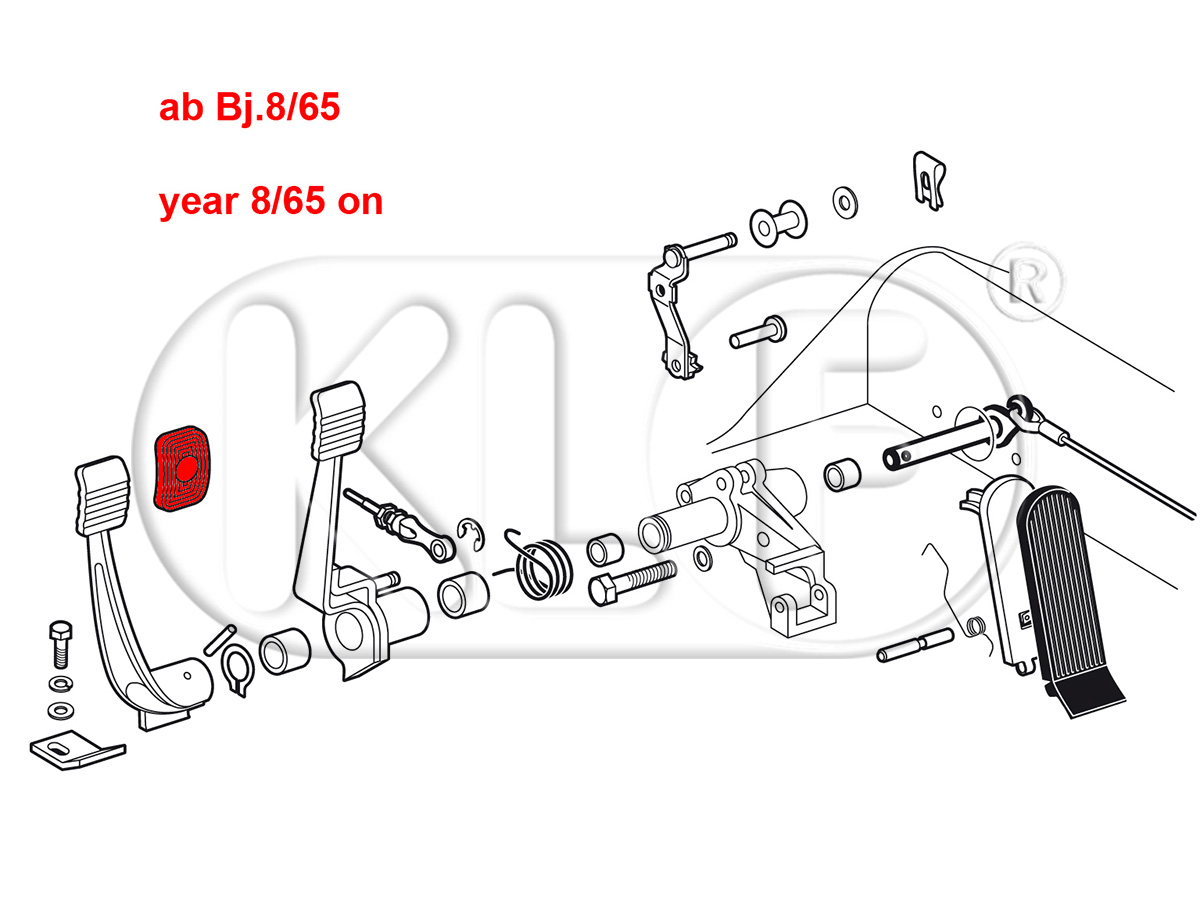 Pedal Pads, pair, new design, year 08/73 on