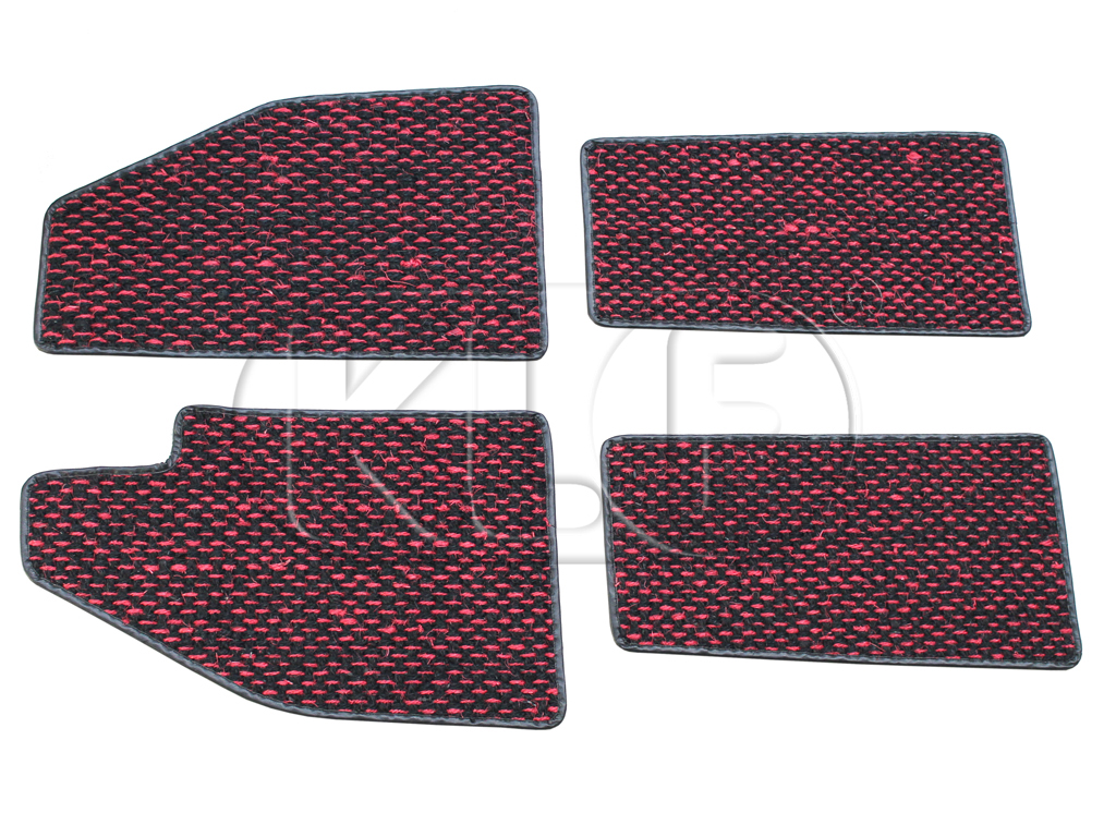 Coco Mats, set of 4, year 8/57-7/59 red/black Coco Mats, set of 4, year 8/57-7/59 red/black