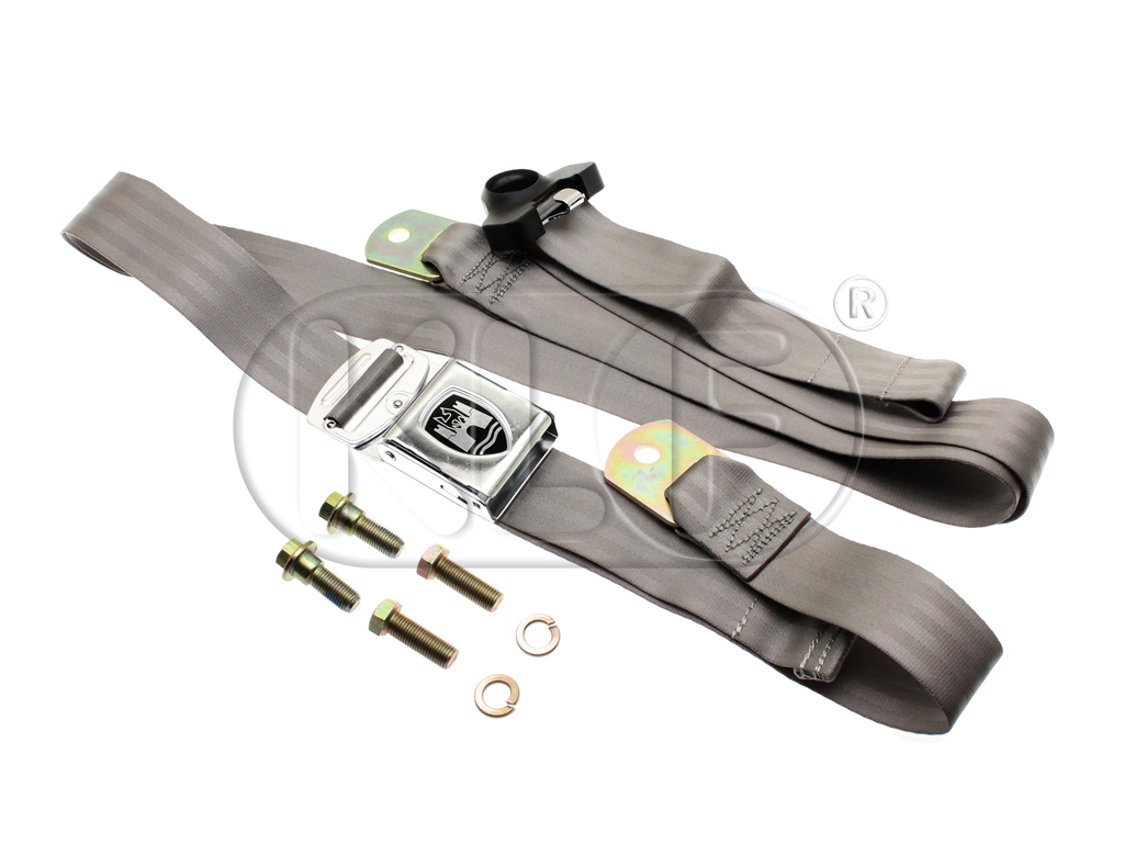 Seat Belt, grey, 3-point mounting, chrome buckle