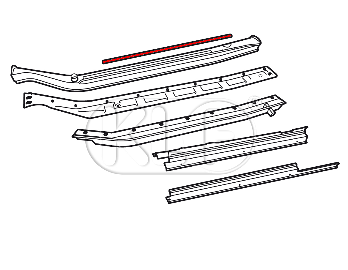 Carpet Securing Channel, fits all sedan model, year through 1969  (throught chassis # 119476294)