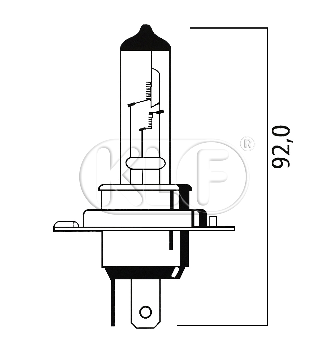 Bulb, Ultra plus 130%, 12 volt H4 60/55 W Bulb, Ultra plus 130%, 12 volt H4 60/55 W